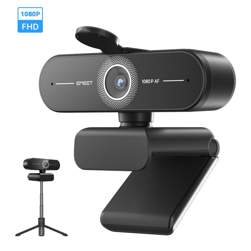 EMEET C60E 4K/2K/1080P Webcam Streaming Camera for PC, Laptop, Gaming Accessories, Ultra HD, 1080P@60Fps Fast Autofocus, Wireless Fill Light, Plug & Play with Privacy Cover, Game Changer Webcam 4K for Streaming Living Home Office