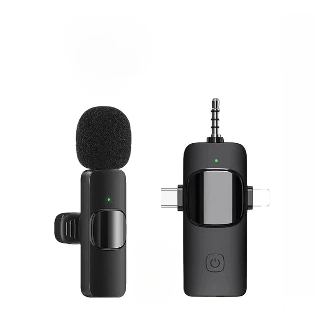 Upgraded Wireless Lavalier Microphone for Iphone Camera PC Computer for Interviews Live Podcast Audio Video Recording Mic Vlog