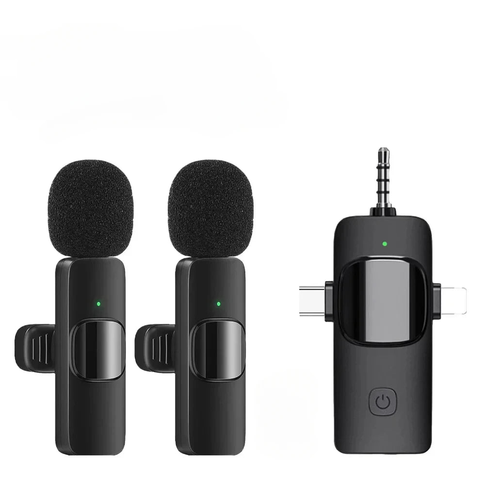 Upgraded Wireless Lavalier Microphone for Iphone Camera PC Computer for Interviews Live Podcast Audio Video Recording Mic Vlog