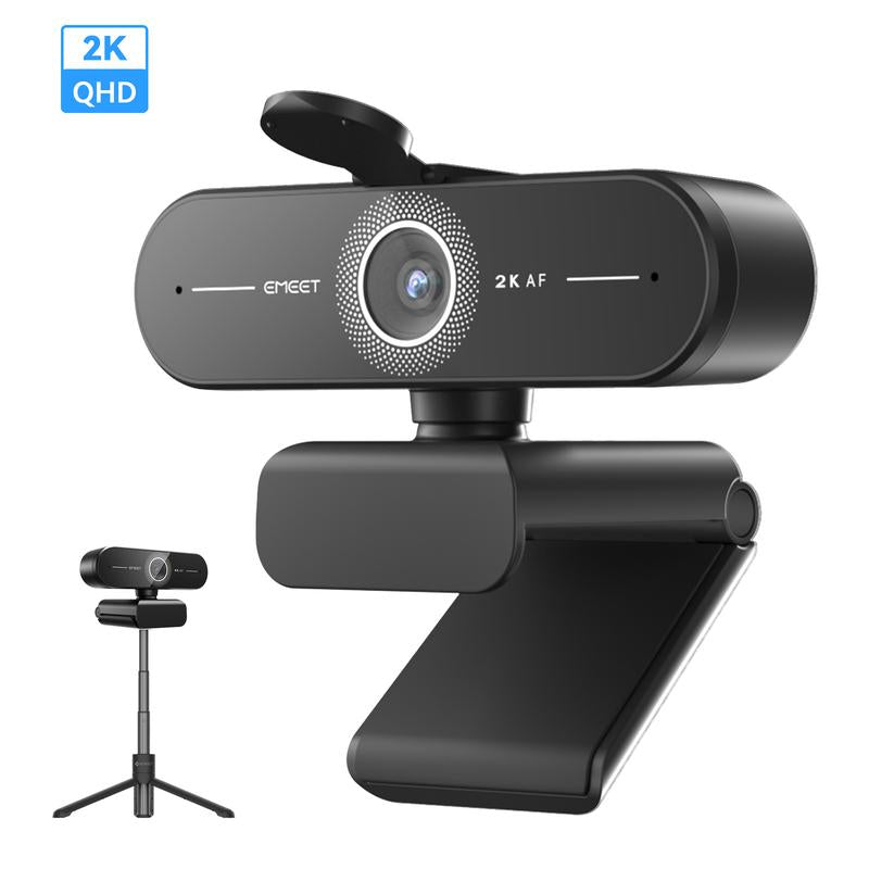 EMEET C60E 4K/2K/1080P Webcam Streaming Camera for PC, Laptop, Gaming Accessories, Ultra HD, 1080P@60Fps Fast Autofocus, Wireless Fill Light, Plug & Play with Privacy Cover, Game Changer Webcam 4K for Streaming Living Home Office
