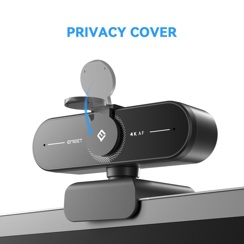 EMEET C60E 4K/2K/1080P Webcam Streaming Camera for PC, Laptop, Gaming Accessories, Ultra HD, 1080P@60Fps Fast Autofocus, Wireless Fill Light, Plug & Play with Privacy Cover, Game Changer Webcam 4K for Streaming Living Home Office