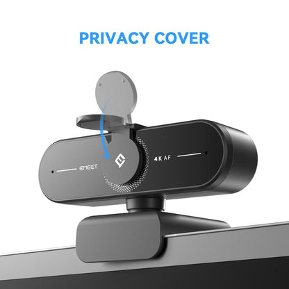 EMEET C60E 4K/2K/1080P Webcam Streaming Camera for PC, Laptop, Gaming Accessories, Ultra HD, 1080P@60Fps Fast Autofocus, Wireless Fill Light, Plug & Play with Privacy Cover, Game Changer Webcam 4K for Streaming Living Home Office